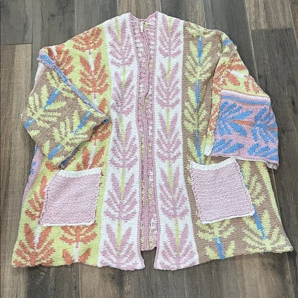 NEW FREE PEOPLE Mallorca Oversized Long Sleeve Cardigan Size Large - Picture 4 of 8